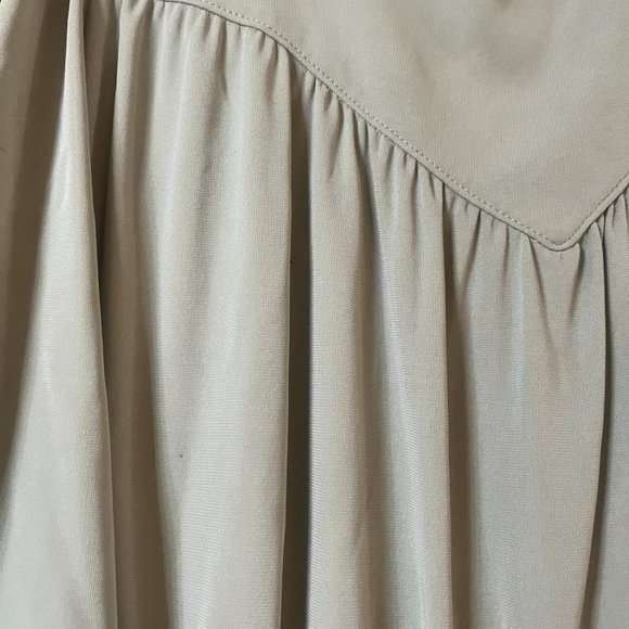 BALENCIAGA SAGE GREEN FLUTTER SLEEVE DROP WAIST A-LINE DRESS -VINTAGE! - Picture 7 of 8